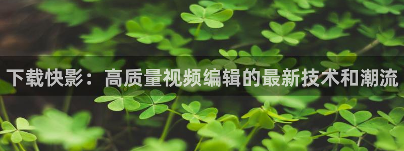 大熊猫 电影：下载快影：高质量视频编辑的最新技术和潮流